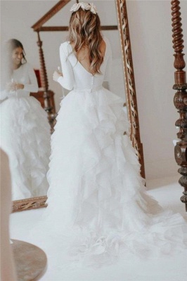 Gorgeous Applique Wedding Dresses | Side slit Mermaid Sleeveless Floral Bridal Gowns_1