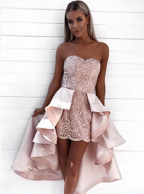 Chic Hi-Lo Sweetheart Strapless Homecoming Dress_3