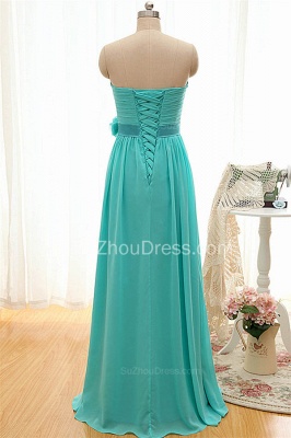 Sweetheart Blue Ruffles Chiffon Bridesmaid Dress Popular  Plus Size  Long Wedding Dress_2