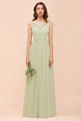Sleeveless Aline Bridesmaid Dress Casual Wear Long Dress_2