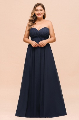 Affordable Strapless Sweetheart Long Bridesmaid Dress with Ruffle_1