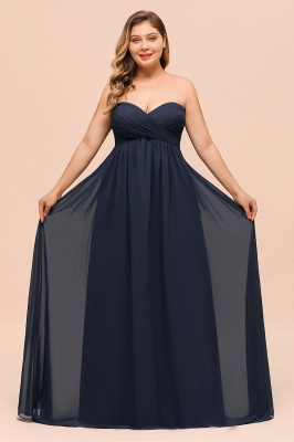 Affordable Strapless Sweetheart Long Bridesmaid Dress with Ruffle_4