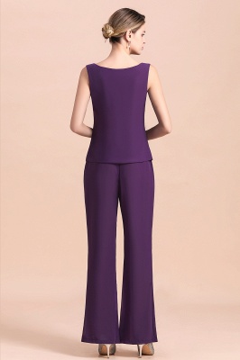 Purple Sleeveless Mother of Maid Dress Jumpsuit with Jacket_13