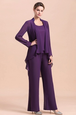 Purple Sleeveless Mother of Maid Dress Jumpsuit with Jacket_6