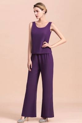 Purple Sleeveless Mother of Maid Dress Jumpsuit with Jacket_11