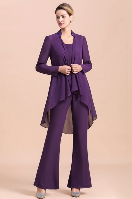 Purple Sleeveless Mother of Maid Dress Jumpsuit with Jacket_7