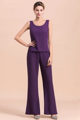 Purple Sleeveless Mother of Maid Dress Jumpsuit with Jacket_12