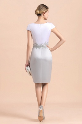 Silver two-pieces round neck Short Fall Mother Of the Bride Dress_10