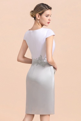 Silver two-pieces round neck Short Fall Mother Of the Bride Dress_12