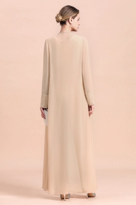 Champagne Long sleeves Jacket Chiffon Mother of the Bride Jumpsuit_3