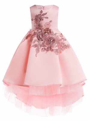 Ball Gown Ankle Length Pageant Flower Girl Dresses - Polyester Sleeveless Jewel Neck With Appliques_1