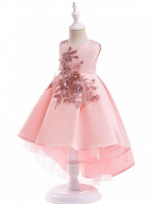 Ball Gown Ankle Length Pageant Flower Girl Dresses - Polyester Sleeveless Jewel Neck With Appliques_4