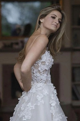 Sleeveless Applique Floor-length Wedding Dress_2