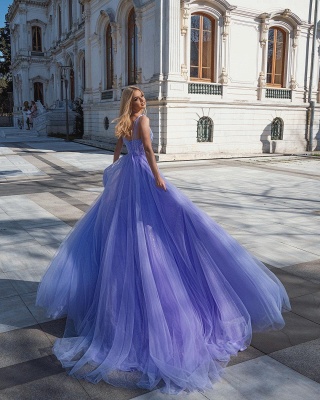 Shinny Crystals Sweetheart Sleeveless Tulle Evening Gown_2