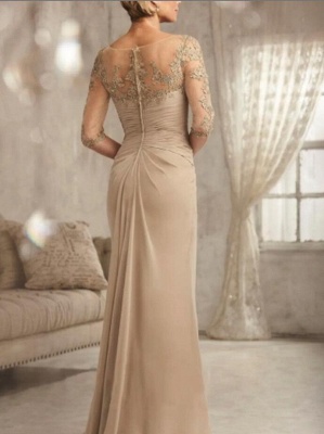 Elegant Half Sleeves Chiffon Mother of Bride Dress_2
