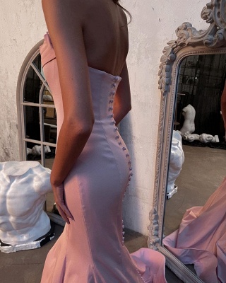 Stunning Strapless Pink Mermaid Prom Dress Sweetheart Evening Party Dress_3