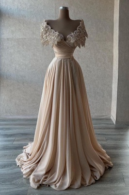 Gorgeous V-Neck Sleeveless Sheath Chiffon Prom Dress with Crystal
