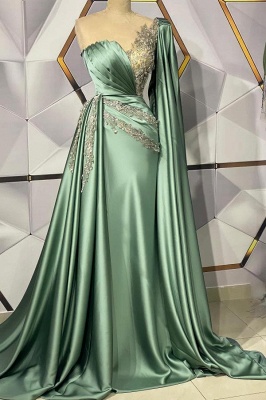 Sexy Green Strapless A-line Prom Dresses