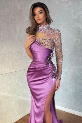 Modern Evening Dresses With Sleeves | Long Glitter Prom Dresses