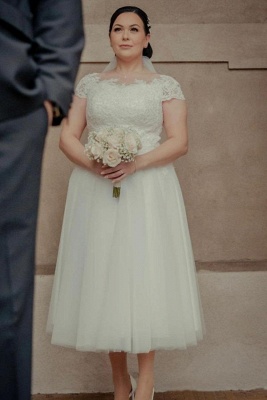 robes de mariée en dentelle simples courtes