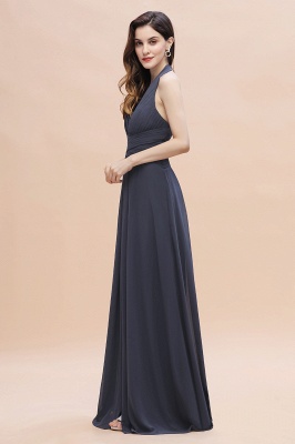 Gorgeous Halter Chiffon Ruffles Bridesmaid Dress with Front Slit Online_8
