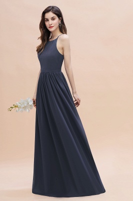 Elegant Sleeveles Chiffon Evening Maxi Dress Soft Chiffon Bridesmaid Dress_7