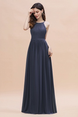 Elegant Sleeveles Chiffon Evening Maxi Dress Soft Chiffon Bridesmaid Dress_4