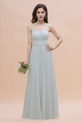 Simple Straps A-line Chiffon Mist Bridesmaid Dress with Ruffles Online_1