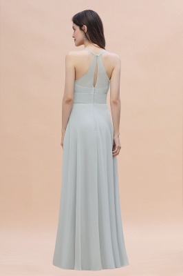 Simple Straps A-line Chiffon Mist Bridesmaid Dress with Ruffles Online_3