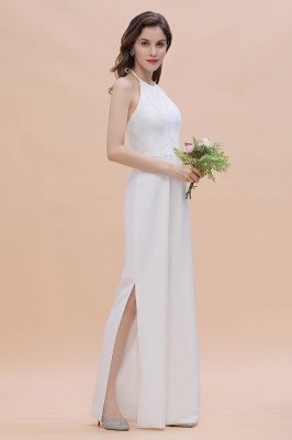 Sexy Halter Backless Lace Bridesmaid Jumpsuit with Slits On Sale_6