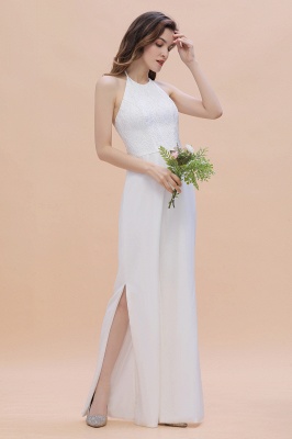 Sexy Halter Backless Lace Bridesmaid Jumpsuit with Slits On Sale_8
