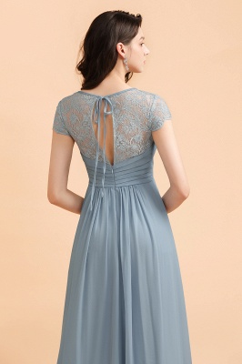 Chic Short Sleeves Lace Chiffon Bridesmaid Dress with Ruffles Online_8
