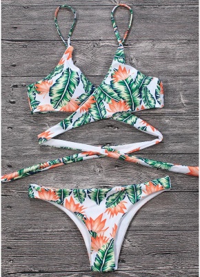 Hot Women Bikini Set UK with Leaves Printed Padded Top Bottom Bodycon Beach Swimsuits UK Bathing Suit UK Bathing Suit UK_4