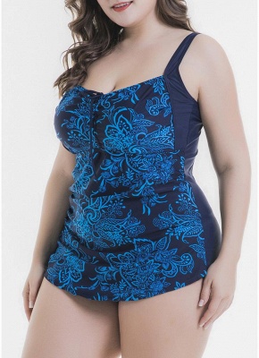 Women Big Floral Bathing Suit UK Monokini Lace Up Summer Beach Swimsuits UK_4