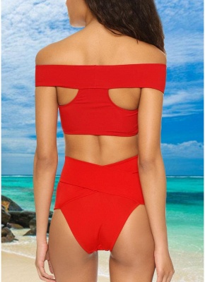 Hot Womens Bikini Set Cross Over Wireless Solid Swimsuits Beach Wear Tank top_3
