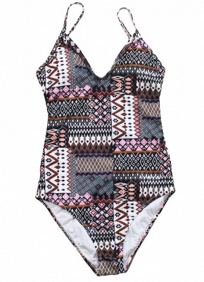Hot Women Spaghetti Strap One-Piece Bathing Suit UK Totems Print Monokini Push Up Padded Bikini UK Bathing Suit UK Swimsuits UK_1