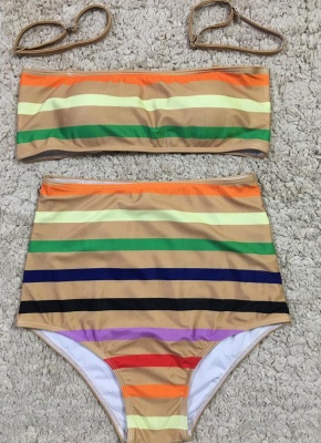 Womens Stripe Bikini Set Push Up Padded Swimsuit Bathing Suit Swimsuit_3