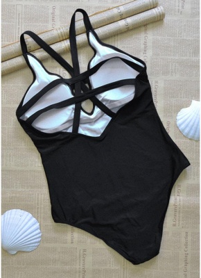 Hot Womens Swimsuit Plugging V Neck Hollow Out Bathing Suit Beach Playsuit_6