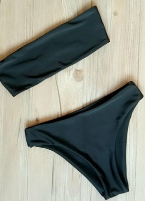 Womens High Waist Bikini Set Push Up Swimsuit Bathing Suit Solid Swimsuit_7