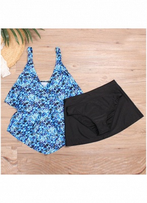 Modern Women Plus Size Floral Bikini Set Swimsuit Skirt Brief Swimwear Bathing Suit_4