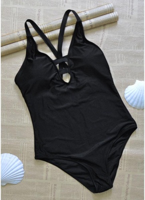 Hot Womens Swimsuit Plugging V Neck Hollow Out Bathing Suit Beach Playsuit_5