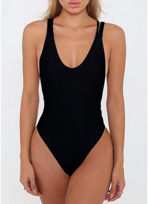Women High Cut One Piece Bathing Suit UK Crossed Straps Swimsuits UK Playsuit Jumpsuit Rompers_2