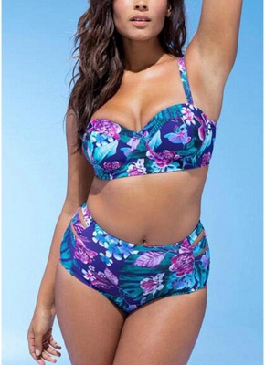 Floral Print Two Piece Swimsuit_1