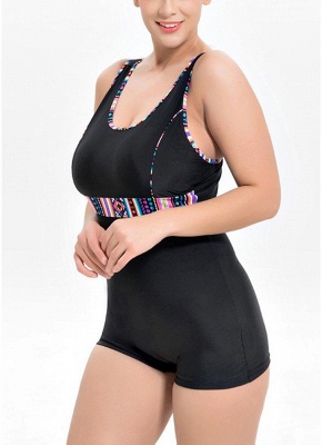 Plus Size Printed Sports Swimsuit_5