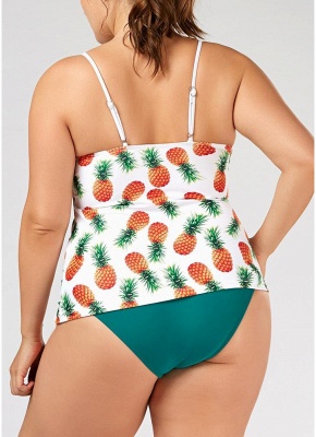 Plus Size Print Sleeveless Wire Free Tankini Set_6