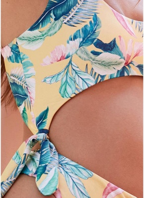 Printed Padded Hollow Out Monokini Swimsuit_5