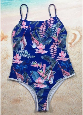 Women One Piece Bathing Suit UK Floral with Leaves Printed High Cut Sexy Backless Mesh Insert Swimsuits UK Rompers Jumpsuit_5