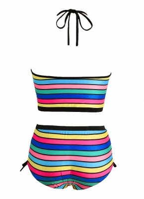 Stripe Halter Plus Size Swimsuit_3