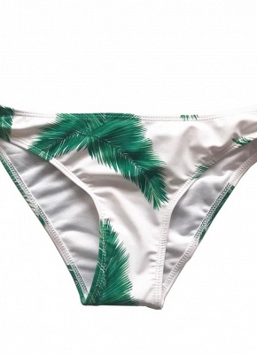 Women Leaves Print Bikini UK Bottoms Elastic Waist High Leg Beach Shorts Swimsuits UK_4