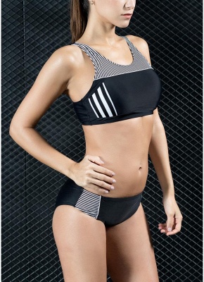 Women Sporty Bikini Set UK Striped Cropped Tank Top Tank Tops Bathing Suit UK Swimsuits UK_6